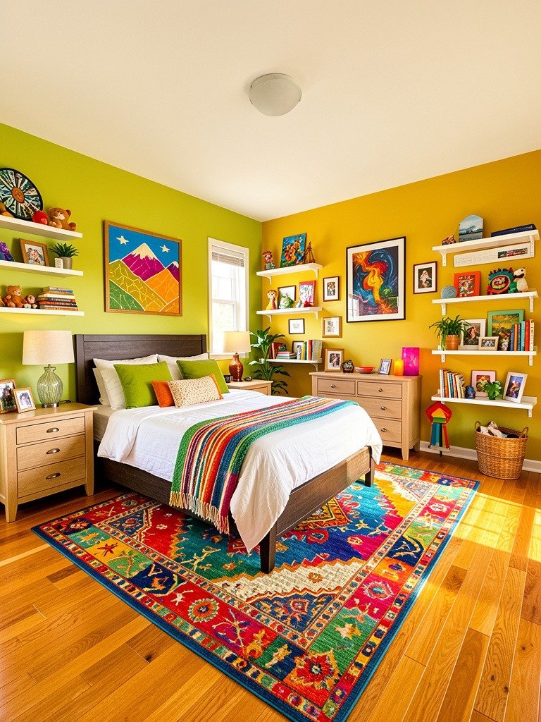 Toss a Bright Area Rug Down