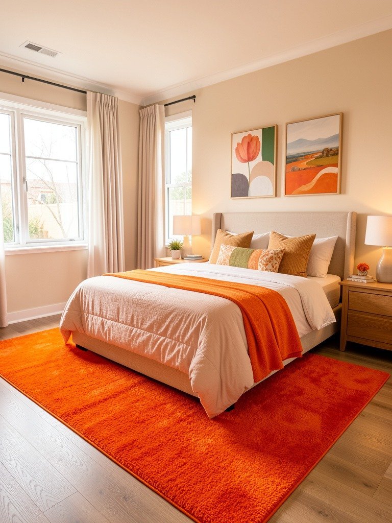 Use Bold Orange Rugs