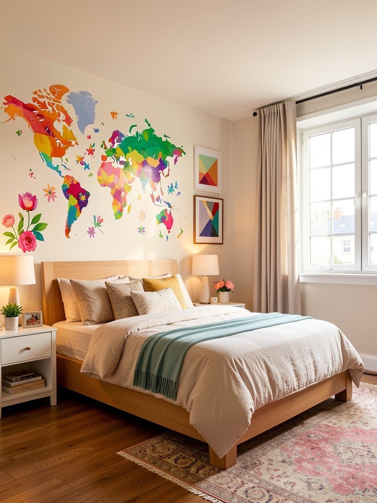 Use Bright Map Wall Decals