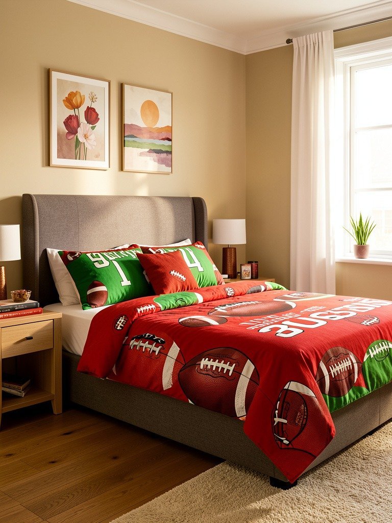 Use Football Texture Bedding