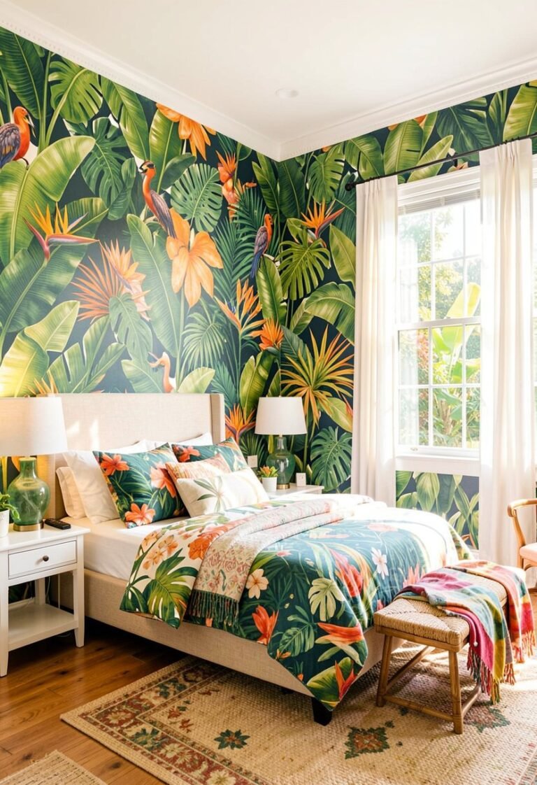 Use Large Leaf Wallpaper As Your Base