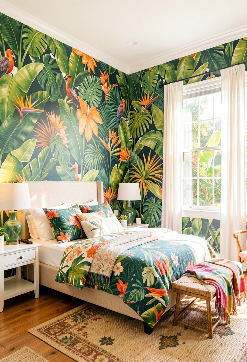Use Large Leaf Wallpaper As Your Base