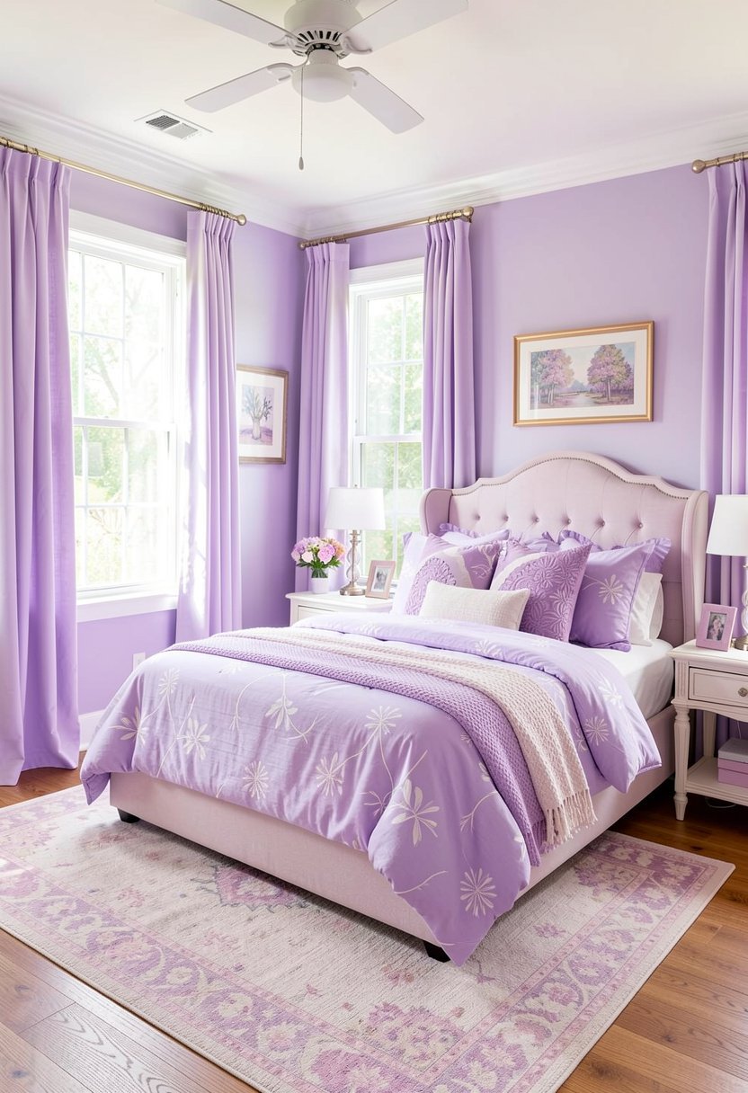 Use Lilac Bedding for a Soft Look