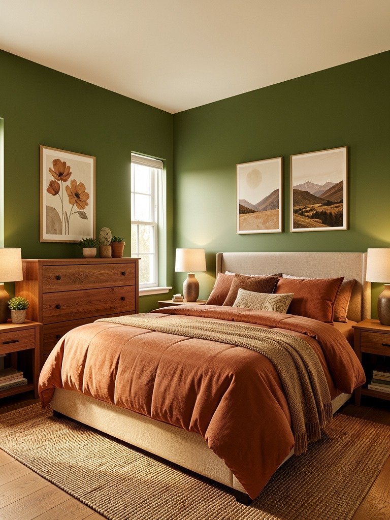 Use Muddy Green Walls to Ground the Room