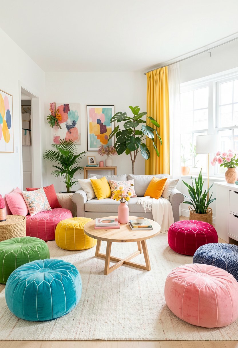 Use Versatile Floor Poufs