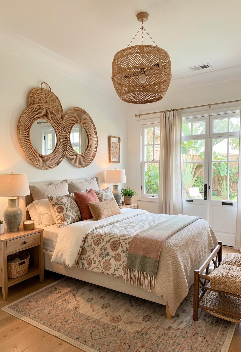 Use Woven Rattan Mirrors