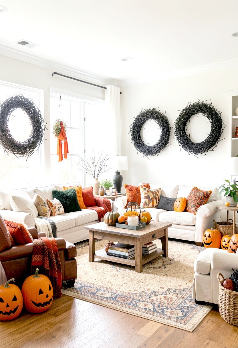 Lay Out Black Twig Wreaths
