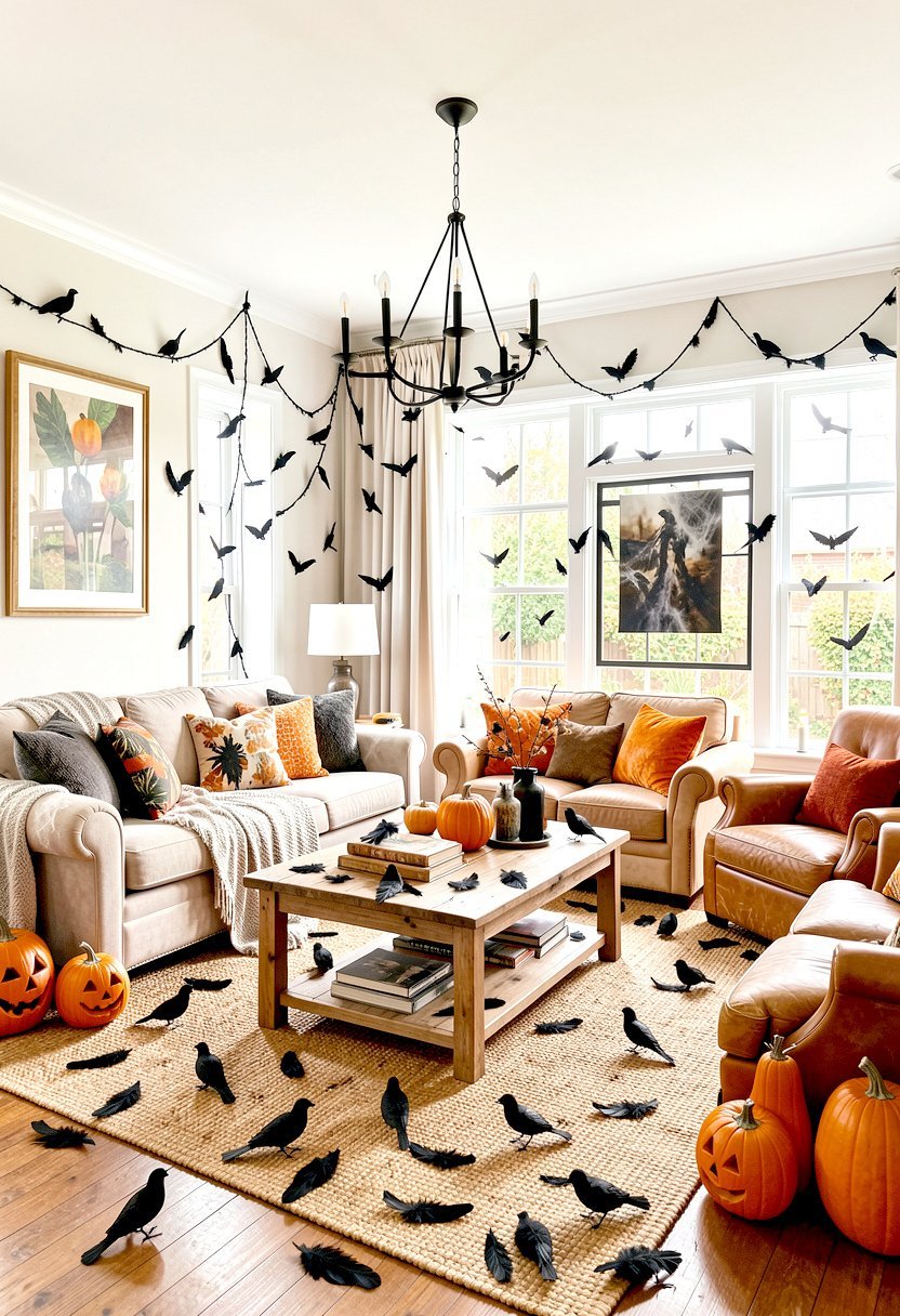 Scatter Black Feather Birds
